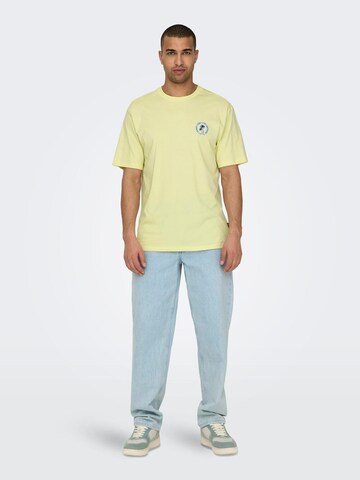 T-Shirt 'MARLOWE' Only & Sons en jaune