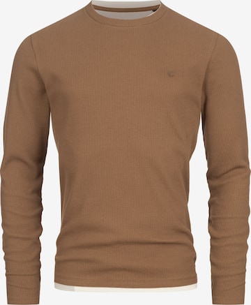 INDICODE JEANS Shirt 'Valwald' in Bruin: voorkant