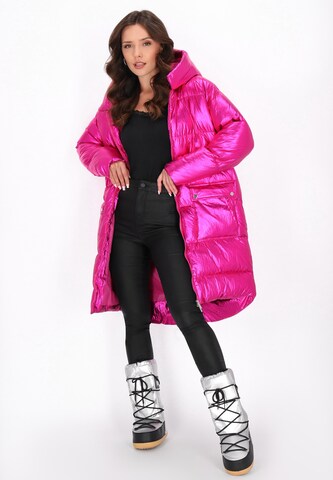 faina - Sobretudo de inverno em rosa