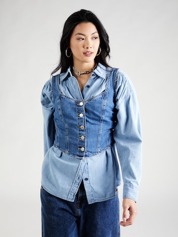 LEVI'S ® - Top 'Alani Corset' em azul: frente