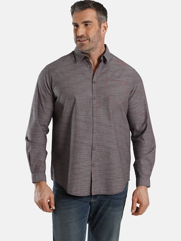 Fit confort Chemise ' Duke Griffs ' Charles Colby en marron : devant