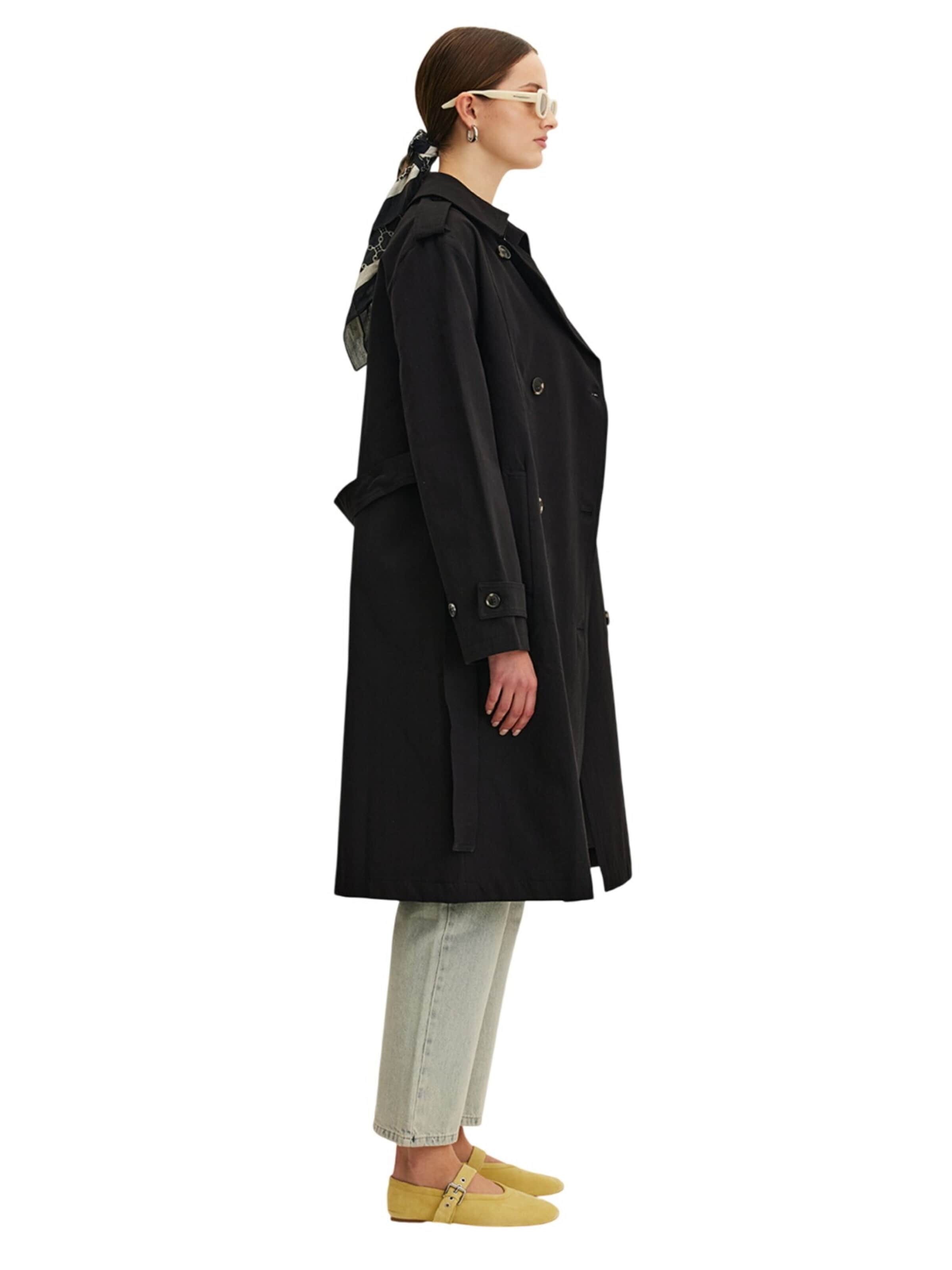 MANUKA Between-seasons coat in Black