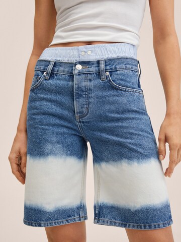 MANGO Regular Jeans 'TIEDYE' in Blauw: voorkant