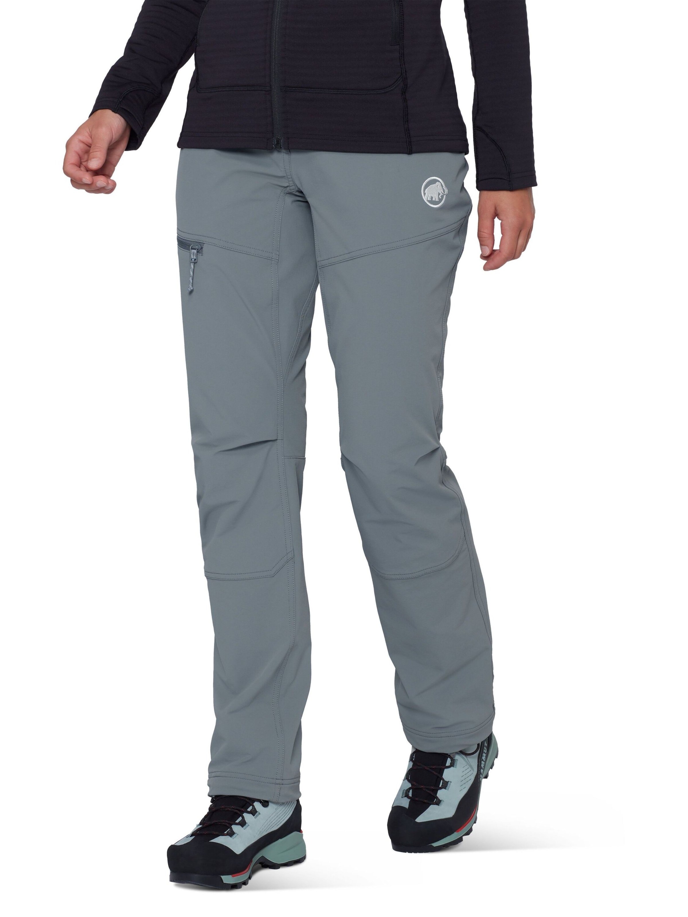 MAMMUT Regular Outdoor Pants in Grey: front