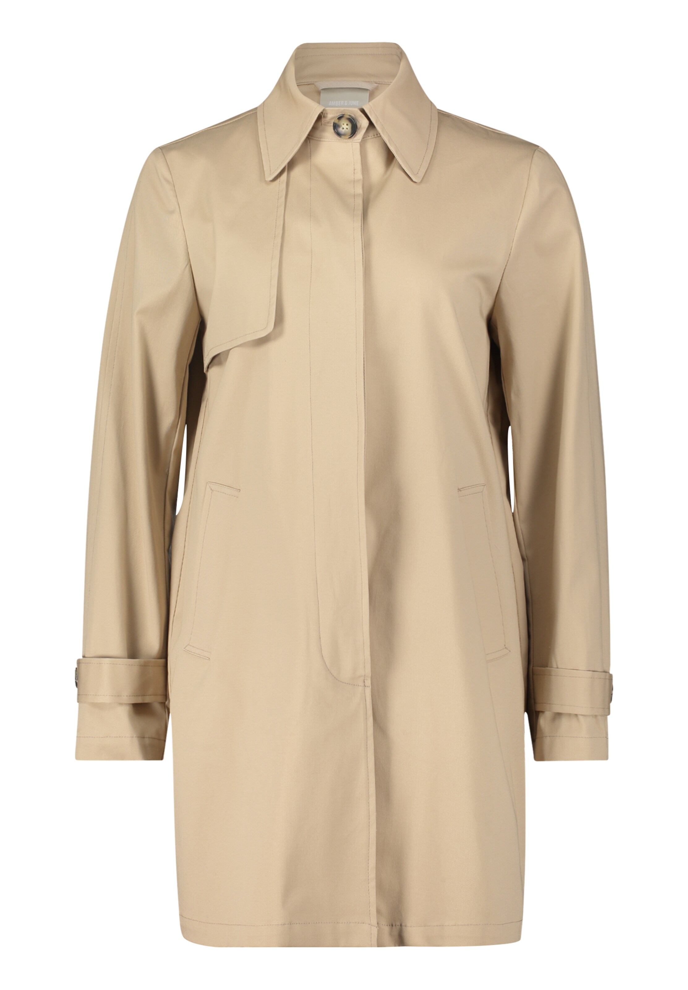 Amber & June Summer coat in Beige: front