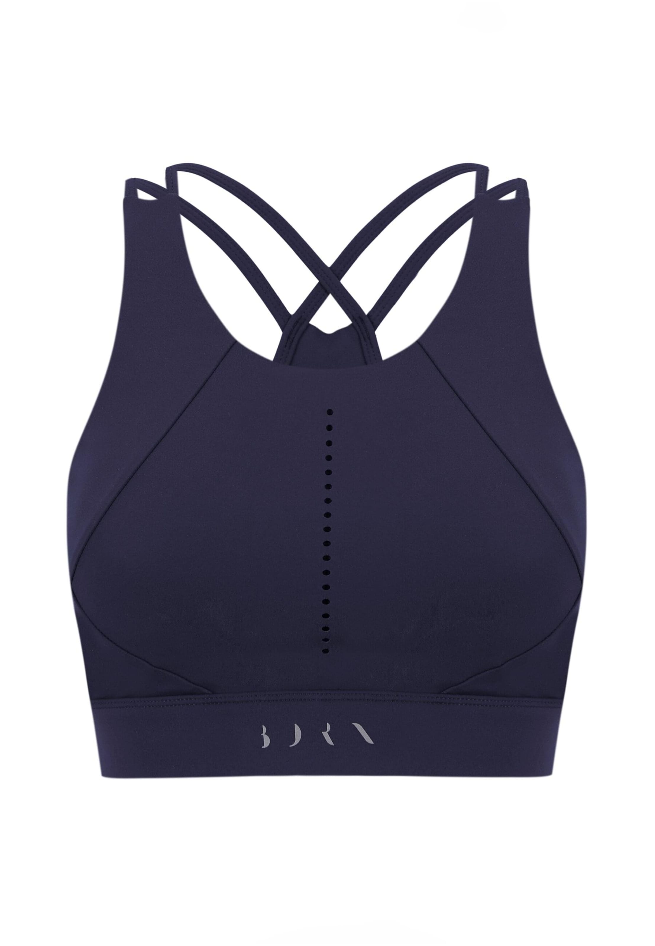 Born Living Yoga Bustier Sport-BH 'Saril' in Blau: Vorderseite