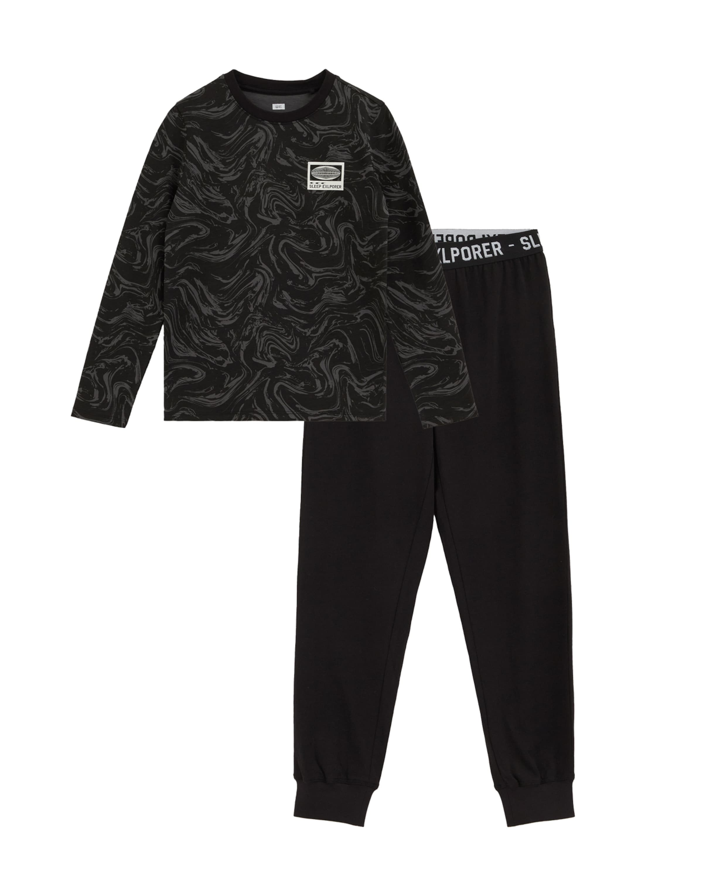 WE Fashion Пижама в Черный: спереди