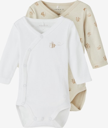 NAME IT - Pijama entero/body en beige: frente