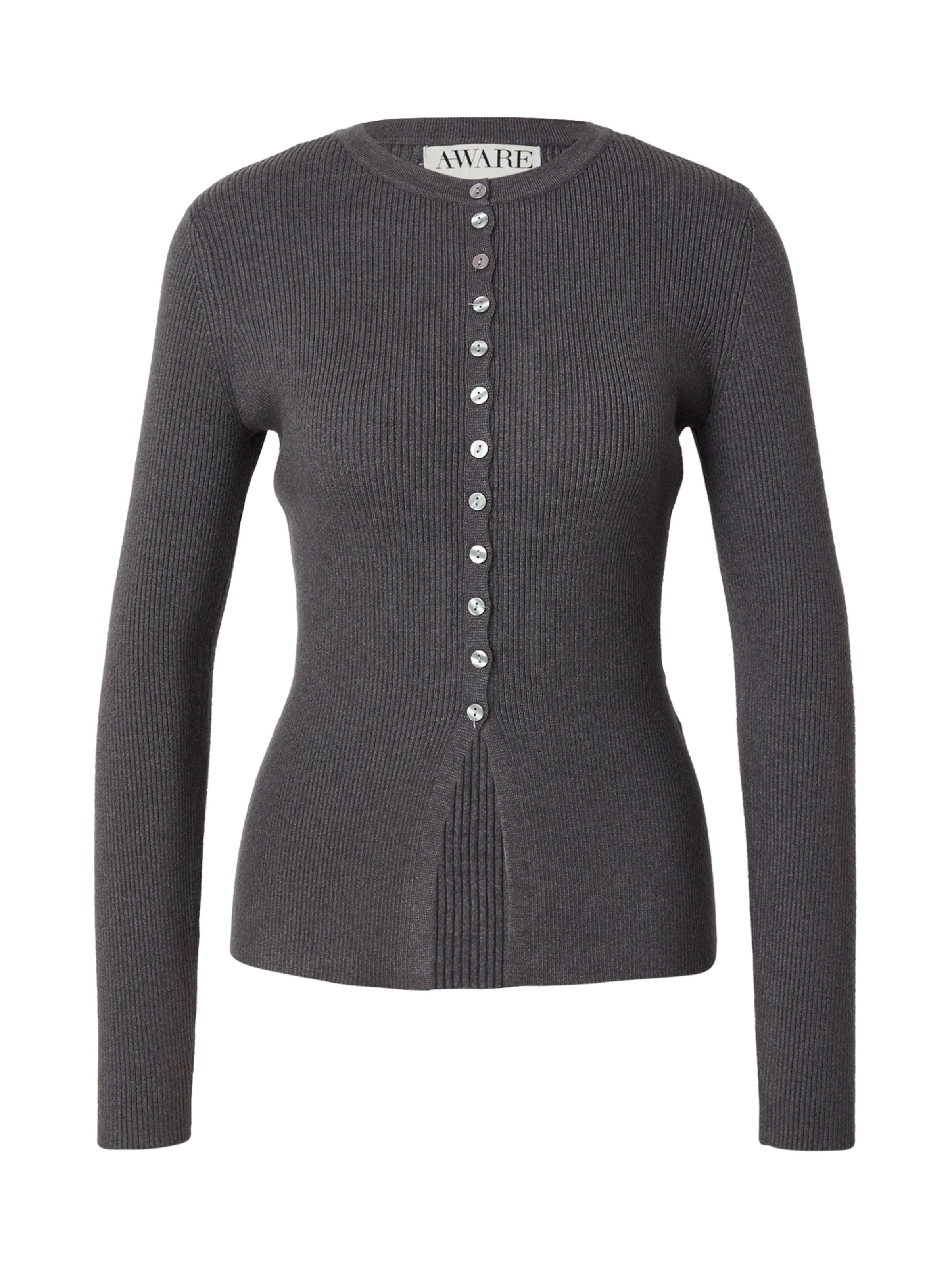 Aware Πλεκτή ζακέτα 'AWUKINO' σε γκρι: μπροστά