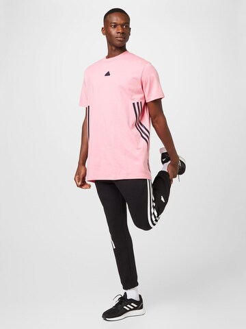 rožinė ADIDAS SPORTSWEAR Sportiniai marškinėliai 'Future Icons 3-Stripes'