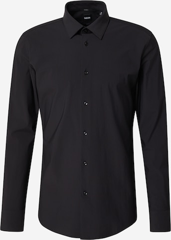 Slim fit Camicia business di BOSS in nero: frontale