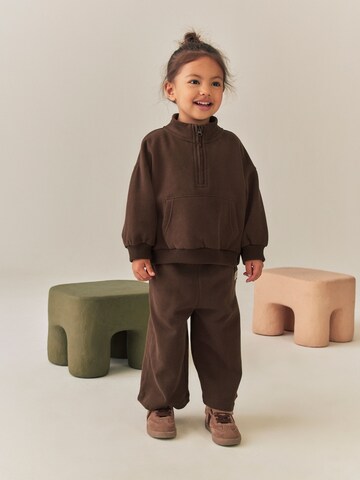 Wide Leg Pantalon Next en marron : devant