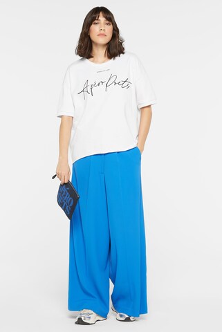 SENSES.THE LABEL Kurzarm-Sweatshirt S:AN mit Wording in Weiß