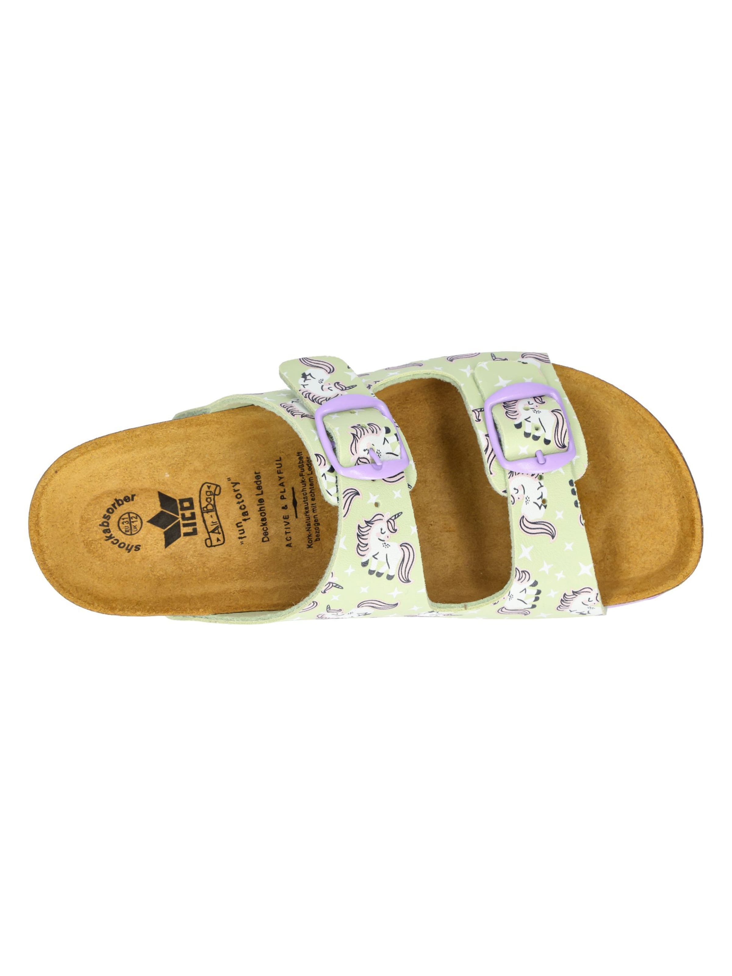 LICO Pantolette 'Bioline Unicorn' in Grün