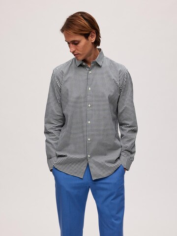 SELECTED HOMME - Regular Fit Camisa 'PINPOINT' em azul: frente