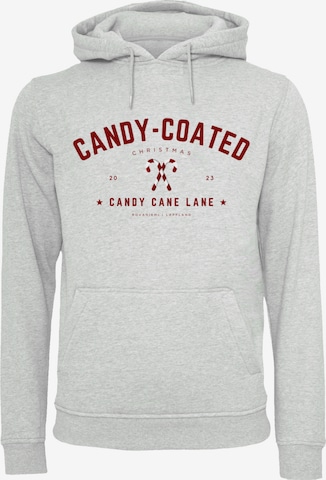 F4NT4STIC Sweatshirt 'Weihnachten Candy Coated Christmas' in Grijs: voorkant