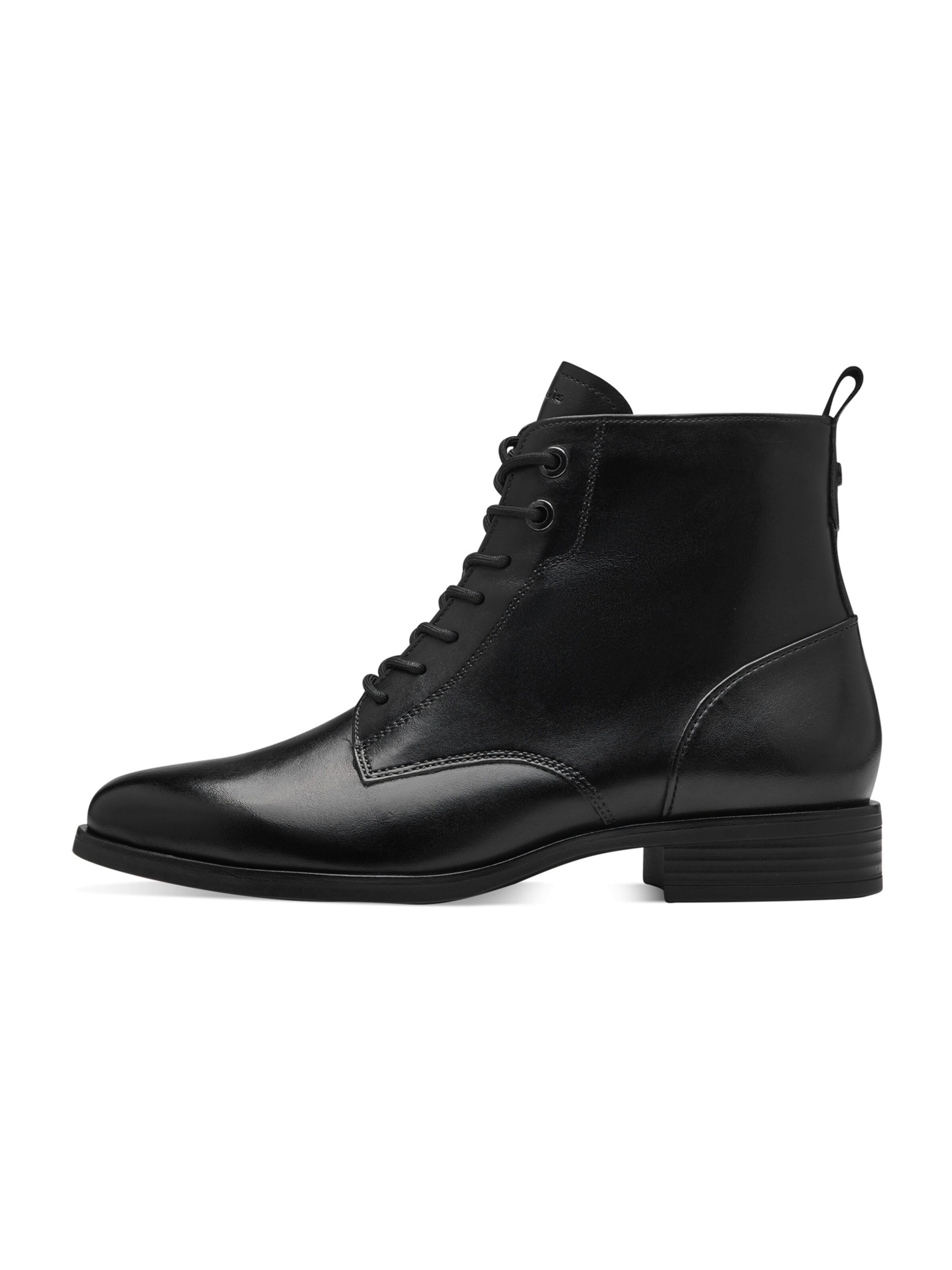 Tamaris Lace-Up Ankle Boots in Black
