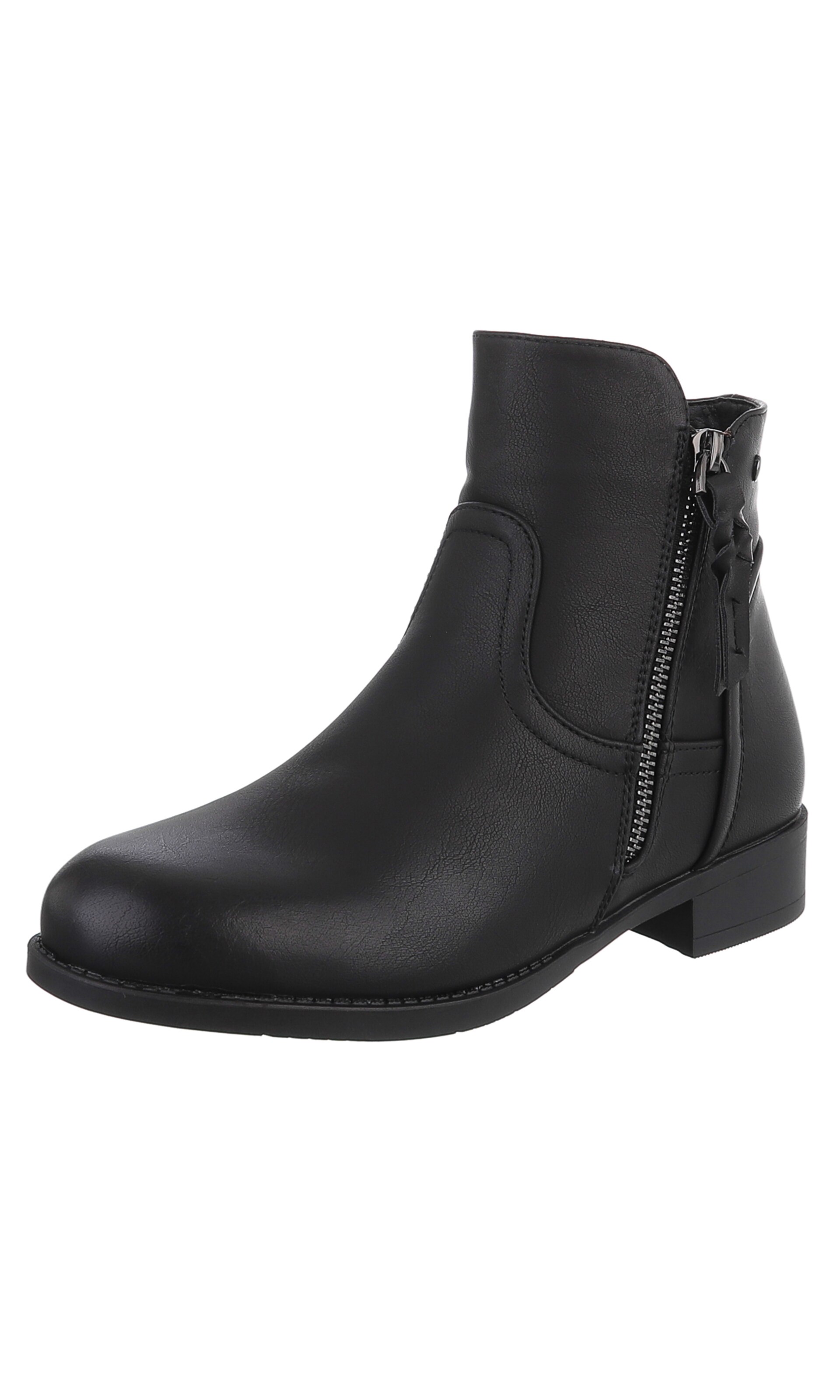Ital-Design Stiefelette in Schwarz: Vorderseite