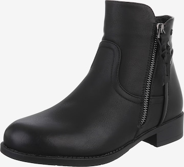 Ital-Design Stiefelette in Schwarz: Vorderseite