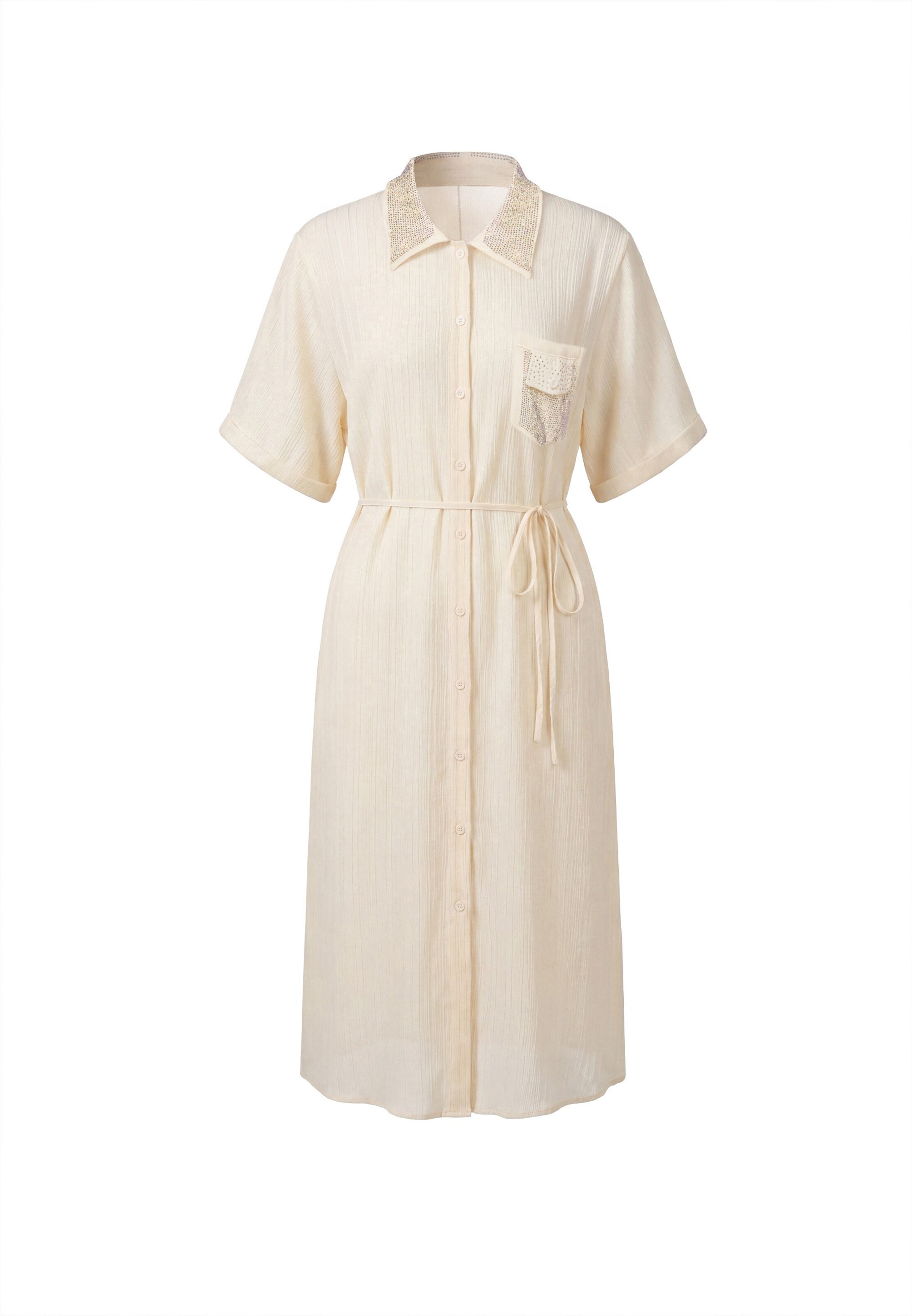 faina - Vestido camisero en beige: frente
