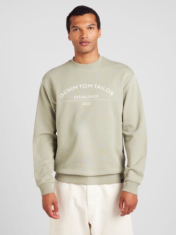 Sweat-shirt TOM TAILOR DENIM en vert : devant