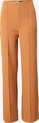 Missguided Loose fit Trousers with creases in Brown: front