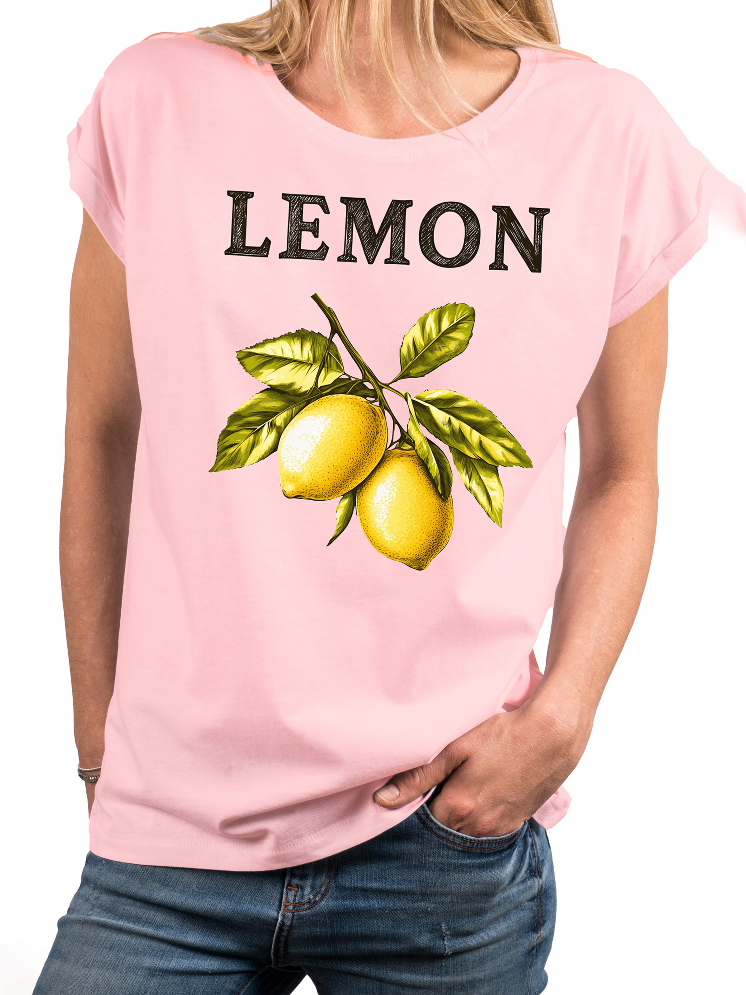 MAKAYA Shirt 'Lemon' in Pink