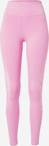 Reebok - Skinny Calças de desporto em rosa: frente