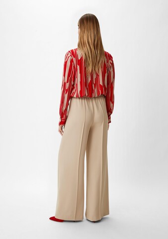 COMMA Wide leg Trousers with creases in Beige: back