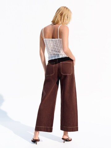 Bershka Wide leg Jeans i brun