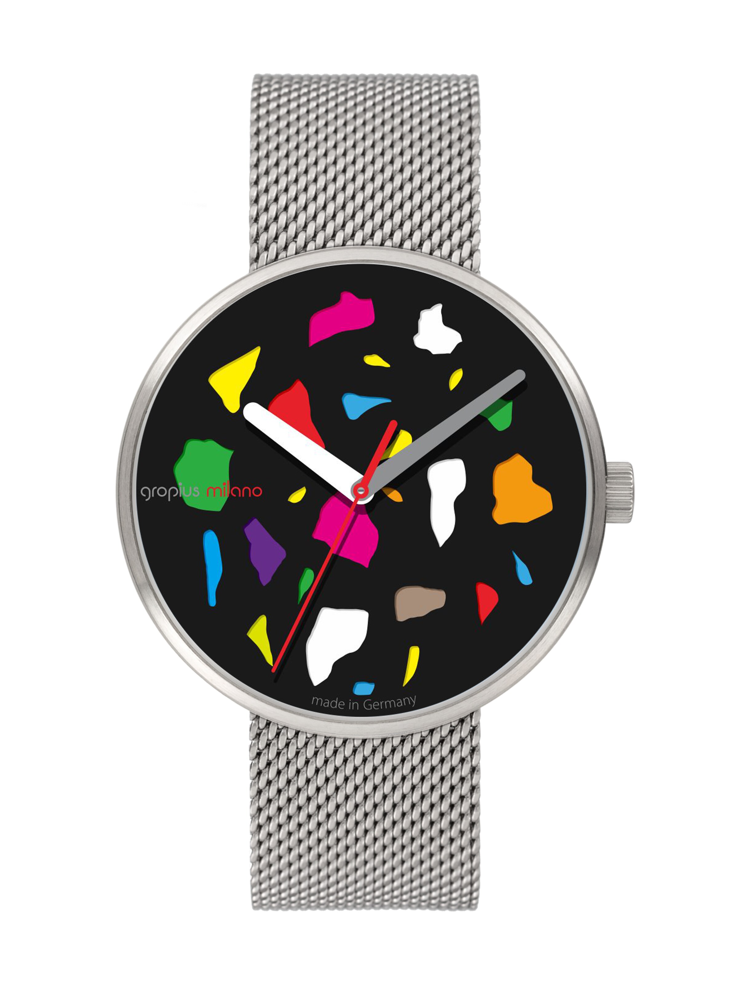 WALTER GROPIUS Analog Watch 'ROHE MATERIALIEN' in Silver: front