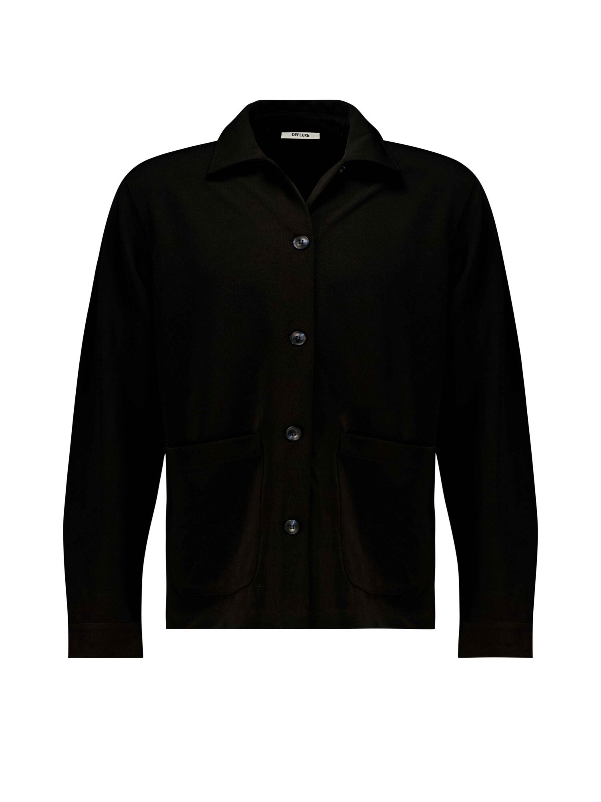 Coupe regular Chemise 'MATHEUS' Deeluxe en noir : devant