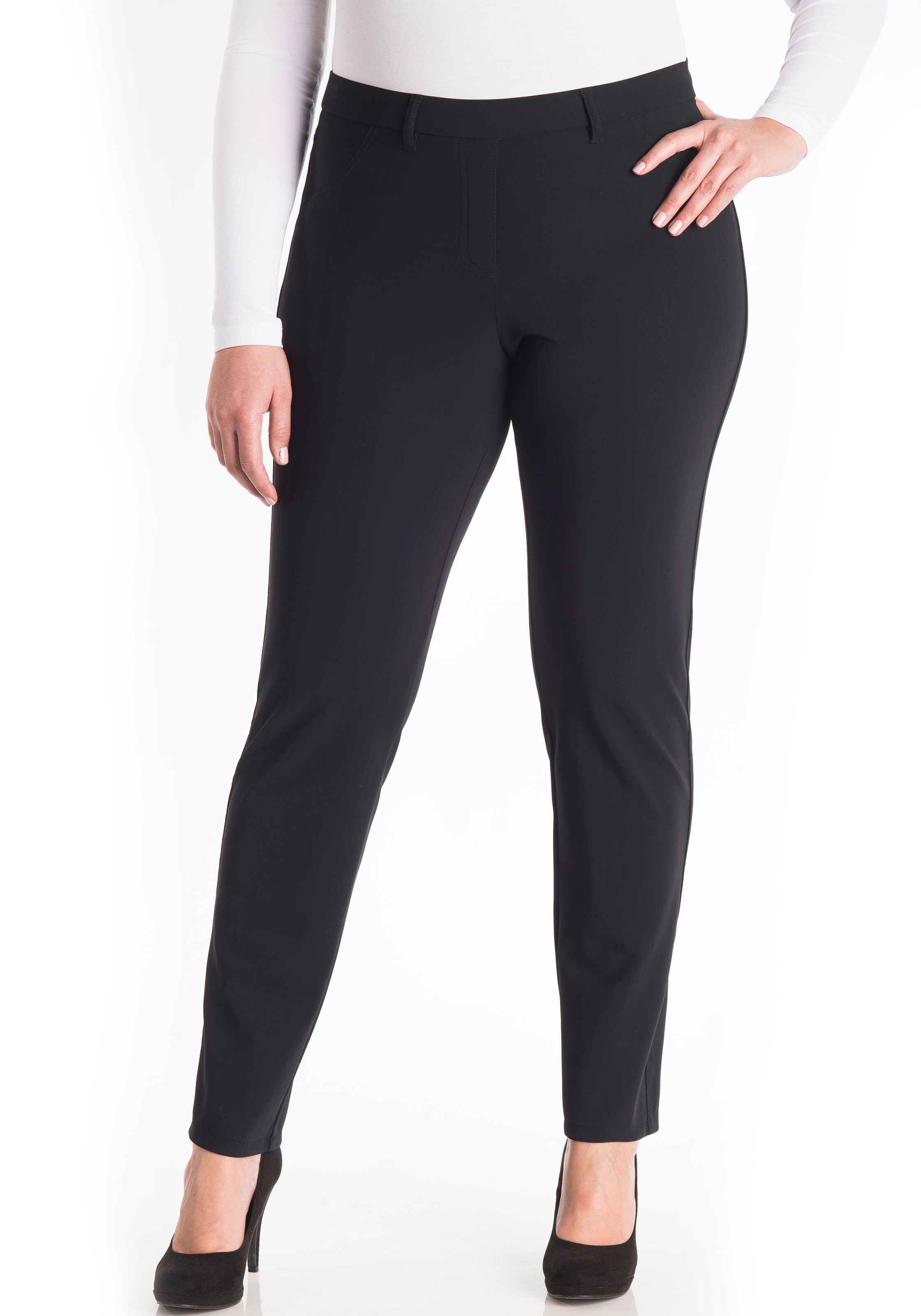 KjBRAND Skinny Jeggings in Black: front