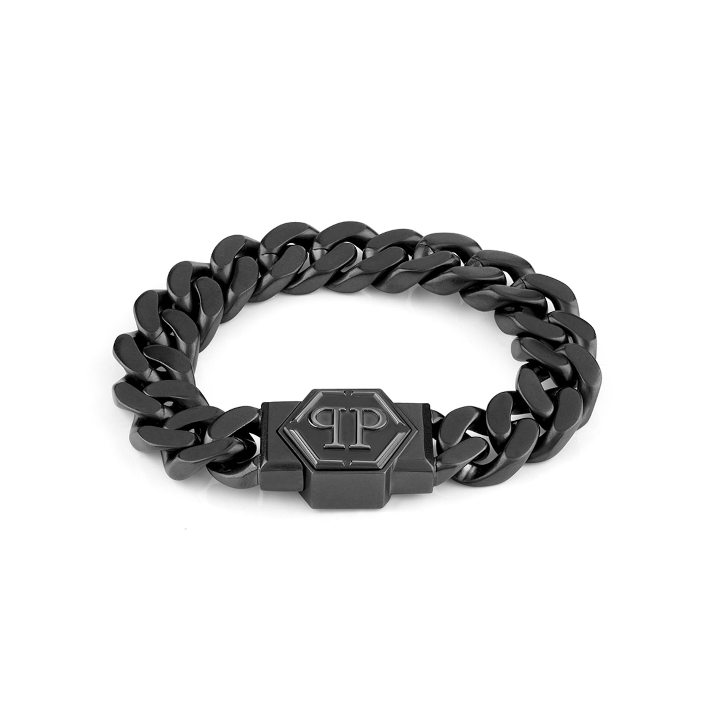 Braccialetto 'Hexagon' di Philipp Plein Jewellery in grigio: frontale