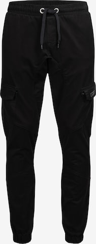 Pantalon cargo Alessandro Salvarini en noir : devant