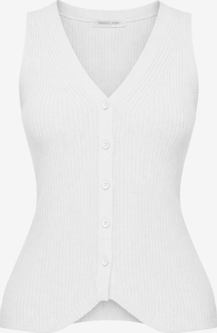 SASSYCLASSY Broderad topp i vit: framsida