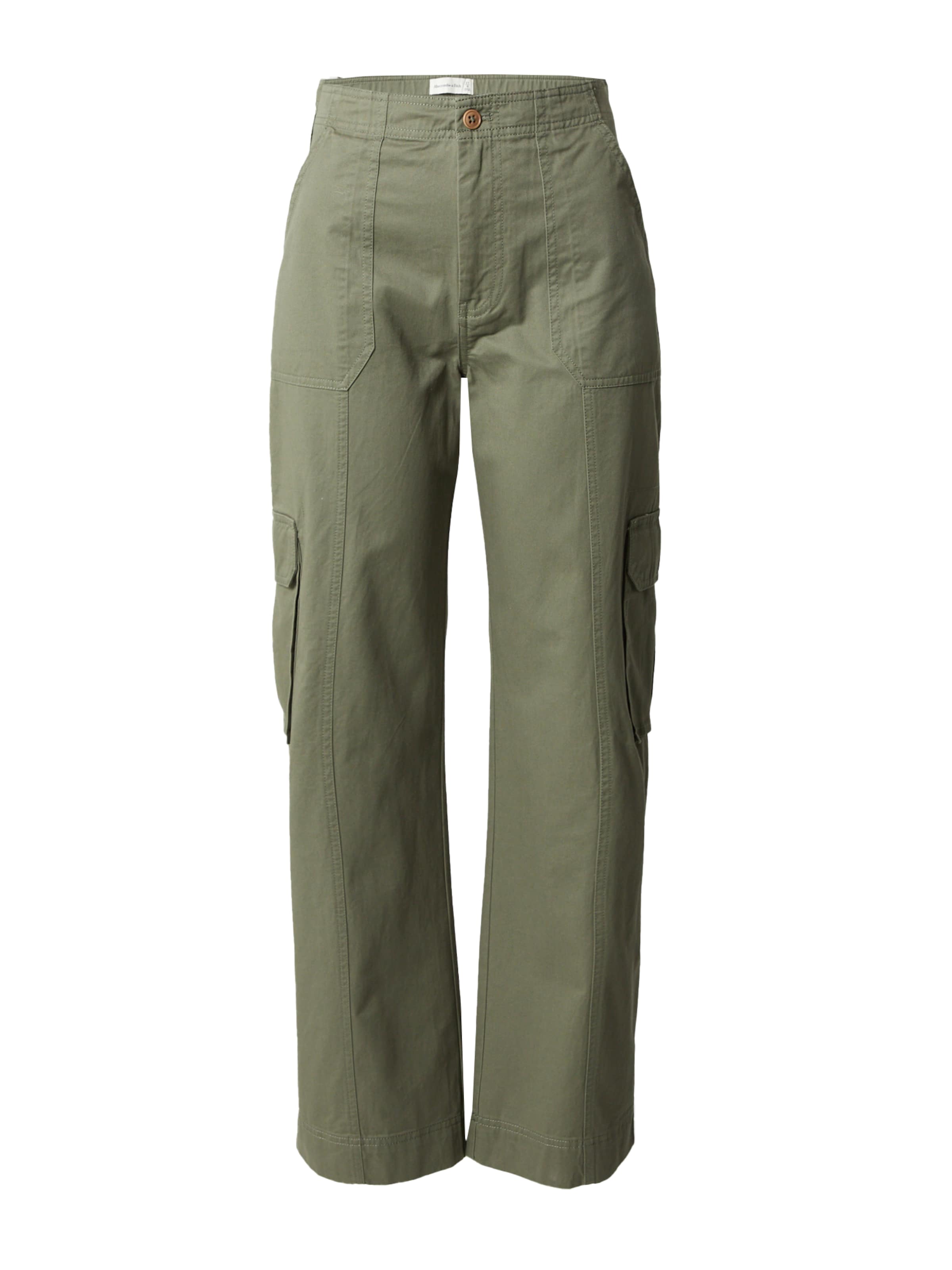 Regular Pantalon cargo Abercrombie & Fitch en vert : devant