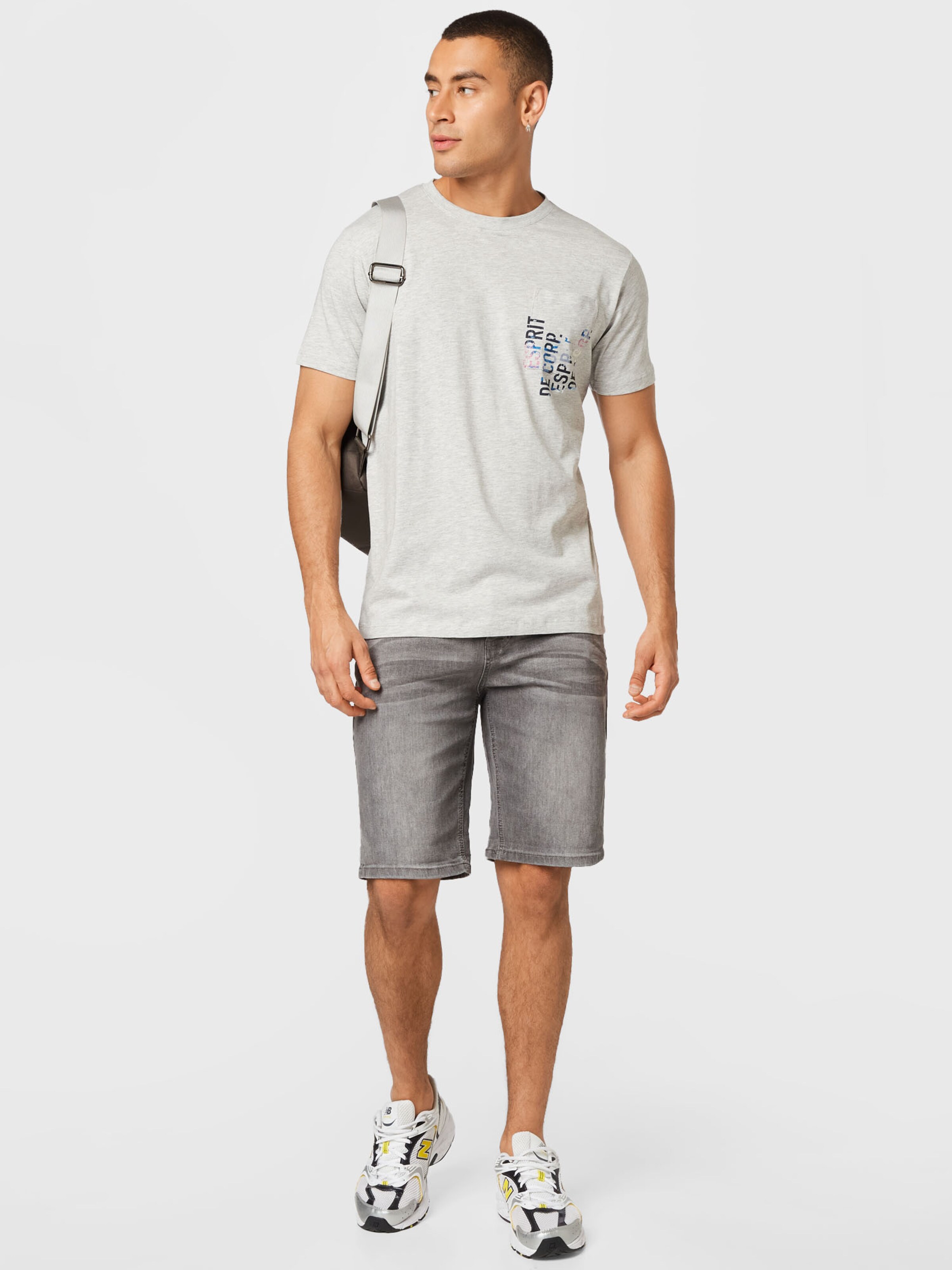 Männer Shirts EDC BY ESPRIT T-Shirt in Hellgrau - LE65454 Männer Shirts EDC BY ESPRIT T-Shirt in Hellgrau - LE65454