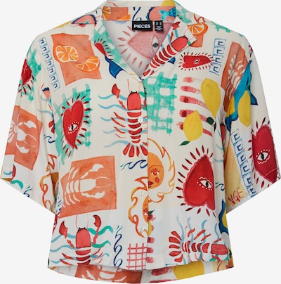 Palaidinė 'PCKLARISA' iš PIECES Curve, spalva – azuro spalva / geltona / tamsiai raudona / kiaušinio lukšto spalva, Prekių apžvalga