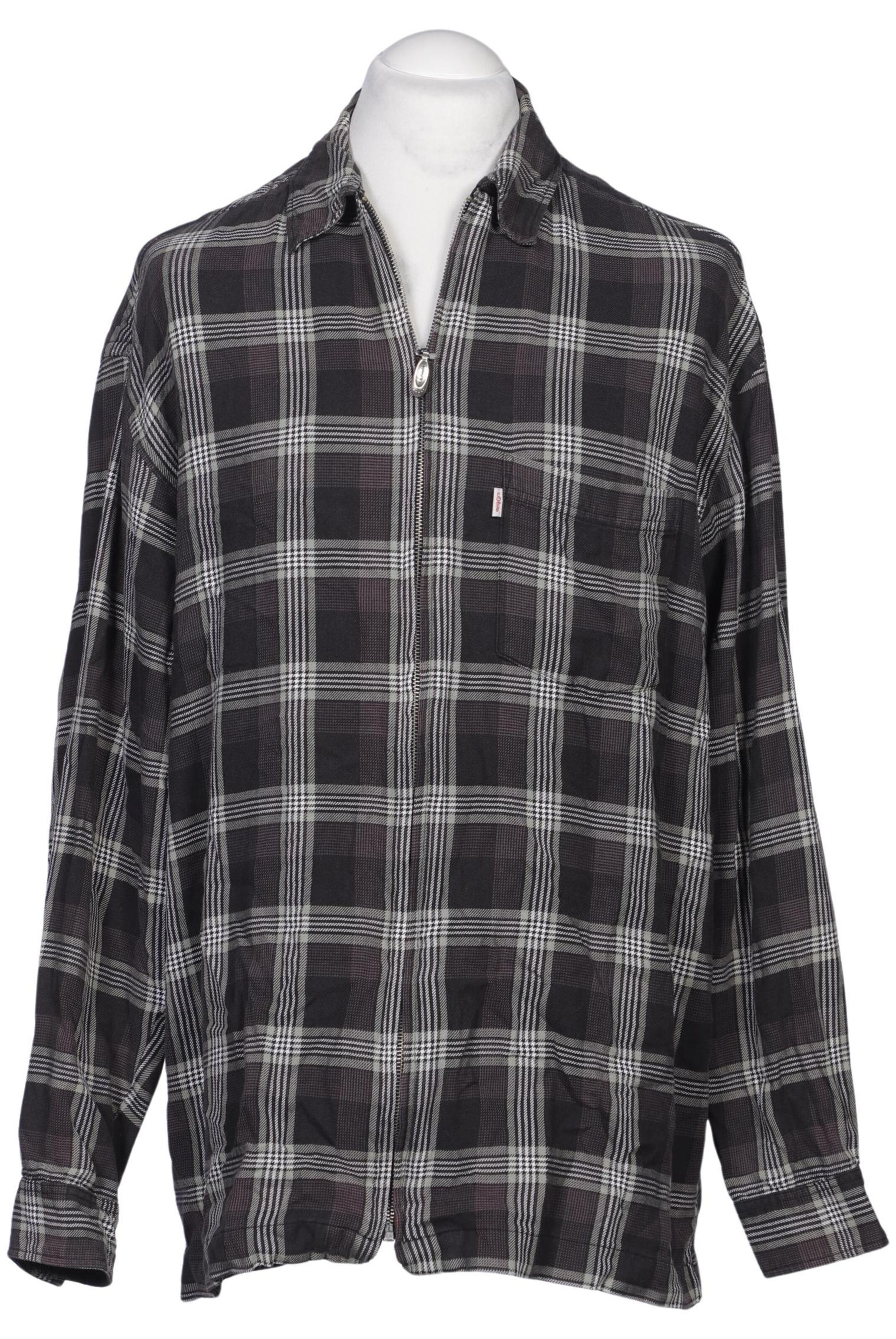 s.Oliver Button Up Shirt in XL in Grey: front