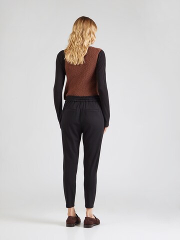 VERO MODA Tapered Bandplooibroek 'Eva' in Zwart