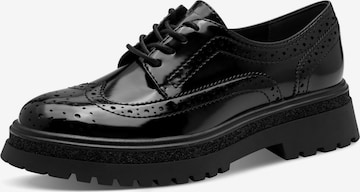 melns Tamaris Kurpes ar šņorēm: no priekšpuses