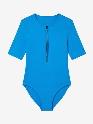 Jayne Klassiek Badpak 'Anti-UV Laura' in Blauw: voorkant