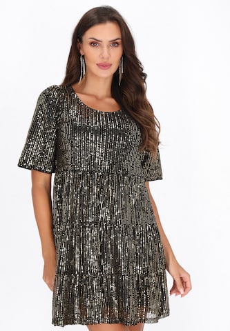 Robe de cocktail faina en noir : devant