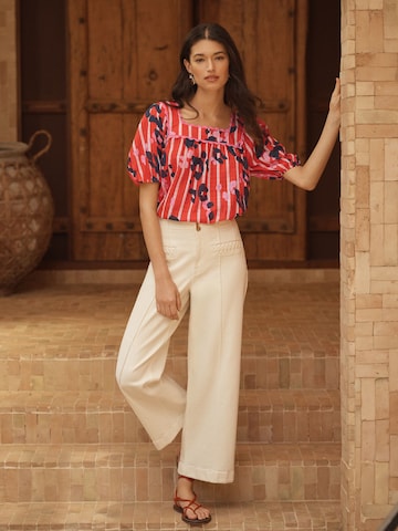 Chemisier love & roses en rouge