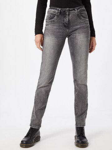 CECIL Slimfit Jeans in Grijs: voorkant