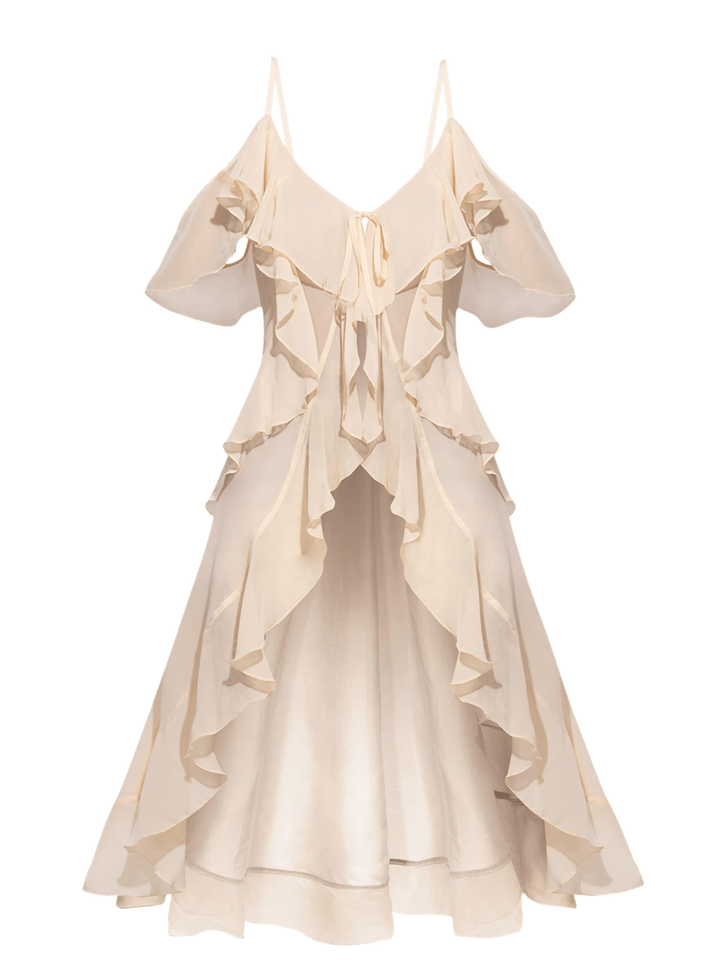 JIORO Tunika 'ESSENTIALS' i beige: framsida