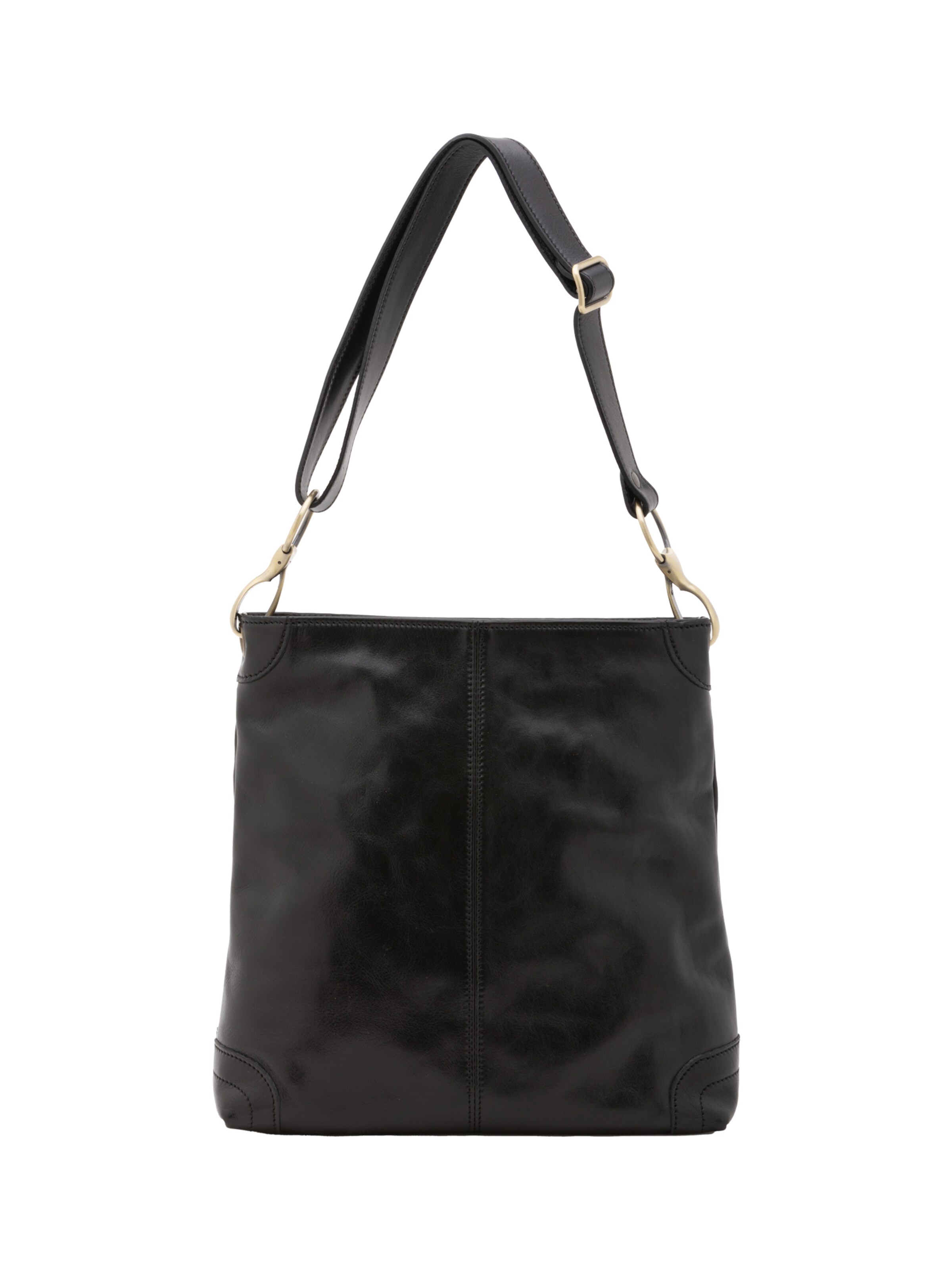 Borsa a spalla 'Borsa a Spalla Donna Pelle Vacchetta Vera - Chiusura Zip Tracolla Regolabile' di I Fratelli in nero