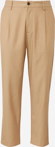 minimum Loosefit Veckad byxa i beige: framsida