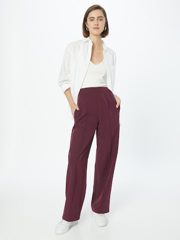 PIECES Wide leg Trousers 'PCBOZZY' in Red